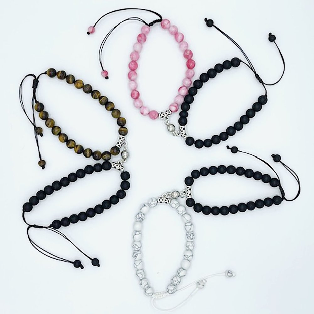 Matching Magnetic Charm Bracelet, Friendship Bracelet , Couples Bracelet ,Beaded